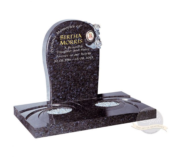 BL205 Butterfly Blue Headstone - Sheffield Memorials